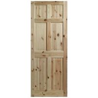 6 Panel Clear Pine Internal Unglazed Door (H)2040mm (W)726mm