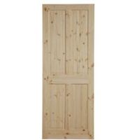 4 Panel Knotty Pine Internal Unglazed Door (H)2040mm (W)726mm