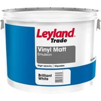 Leyland Trade Brilliant White Matt Emulsion Paint 10L