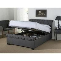 Snuggle Beds Eleanor - Dark Grey Fabric 4' 6" Double Dark Grey Fabric Ottoman Bed
