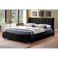Limelight Dorado Black 4' 6" Double Black Leather Bed