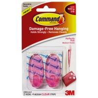 3M Command Pink Plastic Hooks Pack Of 2