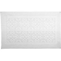 Marinette Saint-Tropez Astone White Tile Cotton Bath Mat (L)50cm (W)700mm