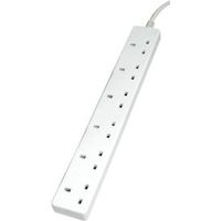 Masterplug 6 Socket 13 A Extension Lead 1m White