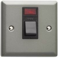 Volex 20A 1-Way Single Pewter Switch With Neon