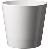 Basel Glazed White Plant Pot (H)34cm (Dia)36cm