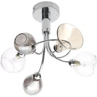 Lilie Chrome Effect 5 Lamp Semi Flush Ceiling Light
