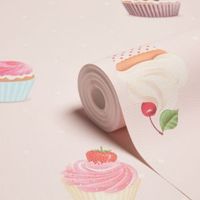 Grandeco Cupcakes Pink Wallpaper