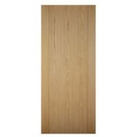 Contemporary Grooved Panel White Oak Veneer Front Door (H)1981mm (W)838mm