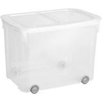 Curver Clear 70L Plastic Storage Box On Wheels