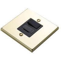 Volex 13A Double Pole Polished Brass Switched Fused Connection Unit