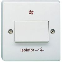 Crabtree 6A White Fan Isolator Switch