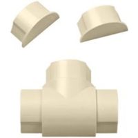 D-Line ABS Plastic Magnolia Equal Tee & End Cap (W)50mm Pack Of 3