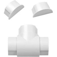 D-Line ABS Plastic White Equal Tee & End Cap (W)50mm Pack Of 3