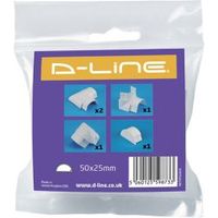 D-Line ABS Plastic White Value Pack (W)50mm Pack Of 5