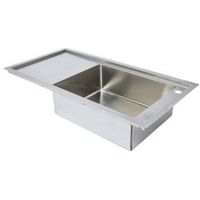 Cooke & Lewis Ampère 1 Bowl Brushed Stainless Steel Sink & Drainer