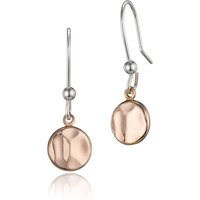 Rose Gold­Plated Hammered Disc Drop Earrings