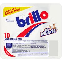 Mr Muscle And Brillo Multi-Use Soap Pads - 10 Pack