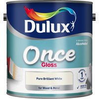 Dulux Once Gloss Paint - Brilliant White, 2.5L