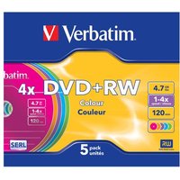 Verbatim DVD+RW Slim Case Colours 5pk