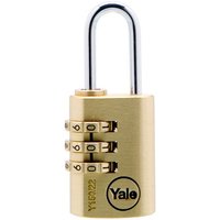 Yale 22mm Brass Combination Padlock - Pack Of 2