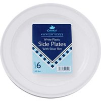 Essential Housewares Essential Side Plates With A Silver Rim