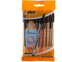 Bic Cristal Medium Ballpoint Pens - Pack Of 10, Black
