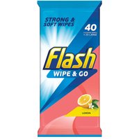 Flash Wipe & Go Lemon - 48 Wipes