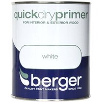 Berger Quick Dry Wood Primer - White, 750ml