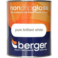Berger Non-Drip Gloss Paint - White, 750ml