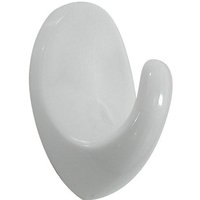 Select Hardware Adhesive Medium Oval Hooks (5 Pack) - White
