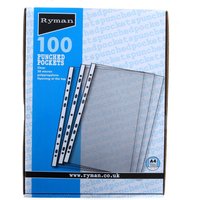 Ryman Clear A4 Pockets - 100 Pack
