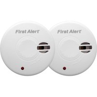 First Alert Smoke Alarm With Hush Button Twin Pack