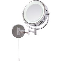 Litecraft Toscana LED Round 2x Magnifying Mirror - Chrome