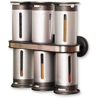 Zevro Zero Gravity 6 Canister Magnetic Wall Mount Spice Stand - Grey