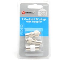 Connect It 2 Co-Axial TV Plugs With Coupler