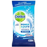 Dettol Power & Pure Bathroom Wipes - 80 Pack