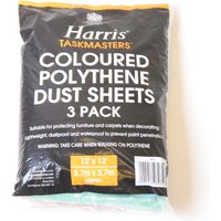 Harris Taskmasters Coloured Polythene Dust Sheets - Pack Of 3