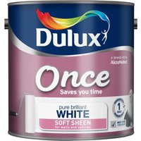 Dulux Once Pure Brilliant White - Soft Sheen - 2.5L