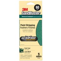 Sandblaster 80-Grit No-Slip Grip Backing Sandpaper - 5 Pack