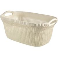 Curver Knit Collection Oasis White 40L Plastic Storage Basket