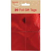 Robert Dyas Christmas North Pole Red Foil Booklet Gift Tags - 20 Pack