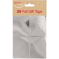 Robert Dyas Christmas North Pole Silver Foil Booklet Gift Tags - 20 Pack