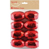 Robert Dyas Christmas North Pole Metallic Red Gift Ribbon 8 Cops