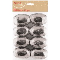 Robert Dyas Christmas North Pole Metallic Silver Gift Ribbon 8 Cops