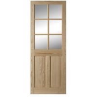 6 Panel Clear Pine Glazed Internal Door (H)1981mm (W)762mm