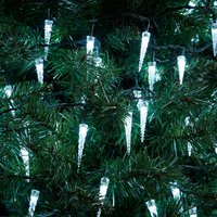 Robert Dyas Christmas 80 Bright White Multi-Action LED Icicle-Shaped Indoor & Outdoor Lights