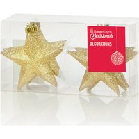 Robert Dyas Christmas Glitter Star Shatterproof Tree Decorations