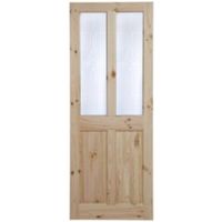 4 Panel Knotty Pine Glazed Internal Door (H)2040mm (W)726mm