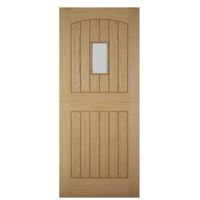 Cottage Stable Panelled White Oak Veneer Glazed Front Door (H)1981mm (W)762mm